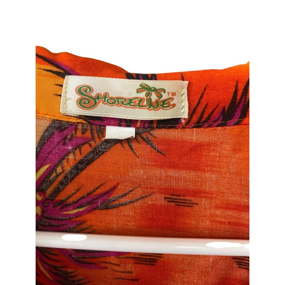 Cayman Islands Orange Tropical Men Button-Down Shirt By Shoreline Size XL Lightw - Picture 2 of 5